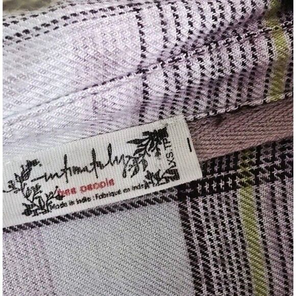 Free People Intimately Fallin For Flannel Sleep Shirt Top XS Women's Oversized - Picture 3 of 7